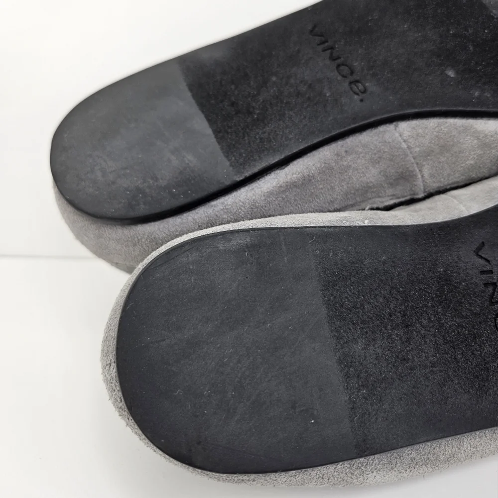 Vince Mens Loafers padded slippers Harlow Heather Gray Fabric Suede Sz 7.5